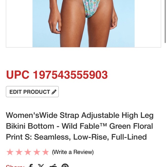 Wild Fable Floral Print Bikini Bottom - Picture 2 of 6